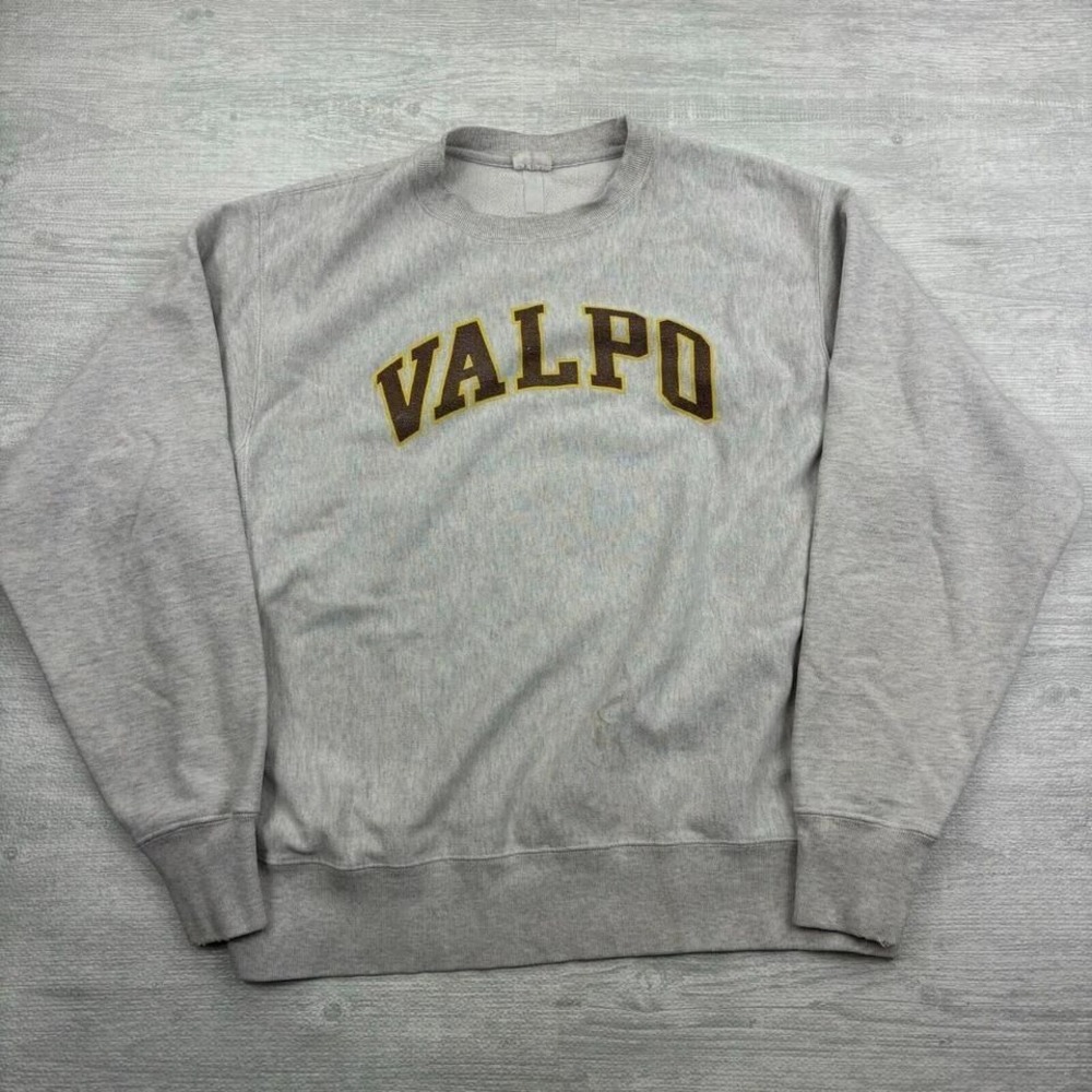 Vintage Y2K Valpo Sweatshirt Adult Large Gray Champion Reverse Weave Valparaiso